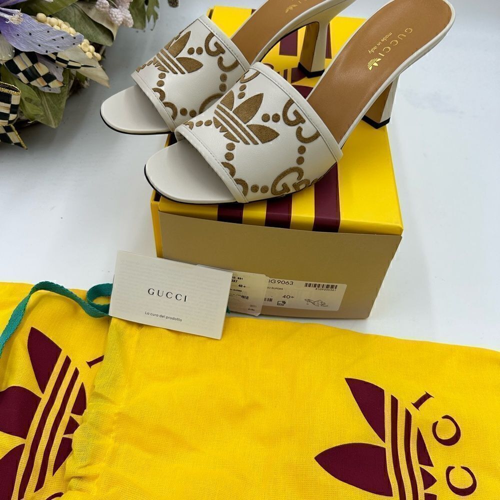 Women’s Gucci X Adidas slide sandal size 40.5 maiden Italy - Picture 8 of 9